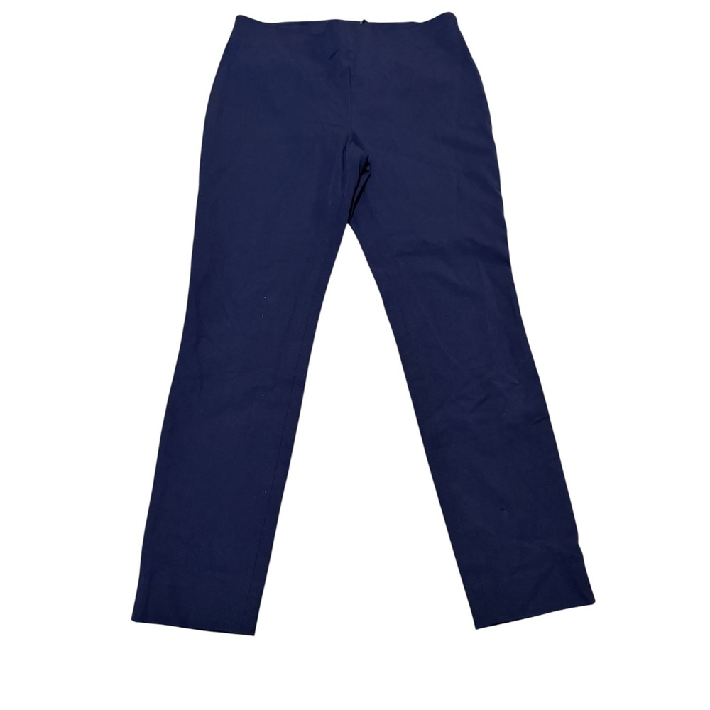 Lauren Ralph Lauren Navy Blue Slim Leg Side Zip Stretch Trousers Womens 8 Career